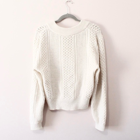 H&M Slouchy Off White V-Neck Sweater Size XS - Picture 3 of 4